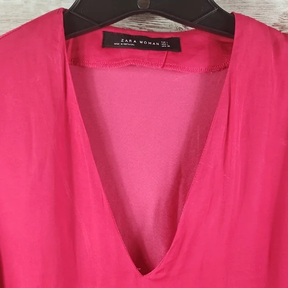 Zara Fuchsia Blouse with Layered Sleeves - Picture 3 of 5
